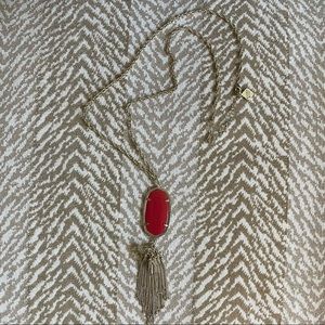 Kendra Scott Long Pendant Red Necklace